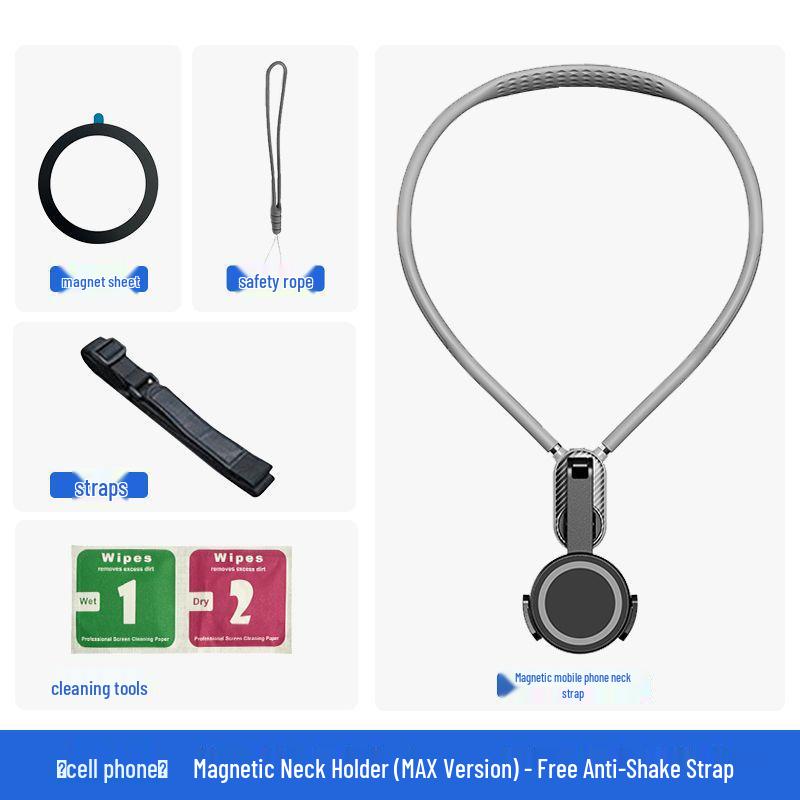 Magnetic Phone Neck Holder for Live Streaming: Shockproof, Anti-shake, Chest Mount for Cycling, First-Person View Shooting