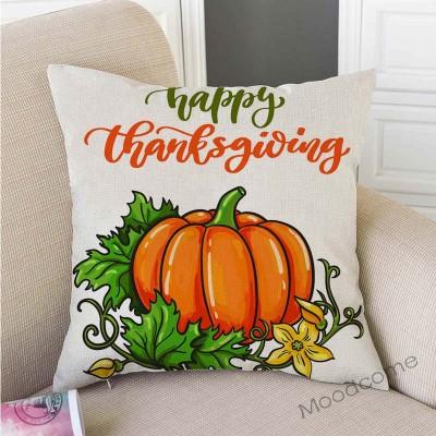 Gold Autumn Fall Pumpkin Harvest Art Thanksgiving Day Decoration Throw Pillow Car Pillow Case Cotton Linen Sofa Cushion Covers