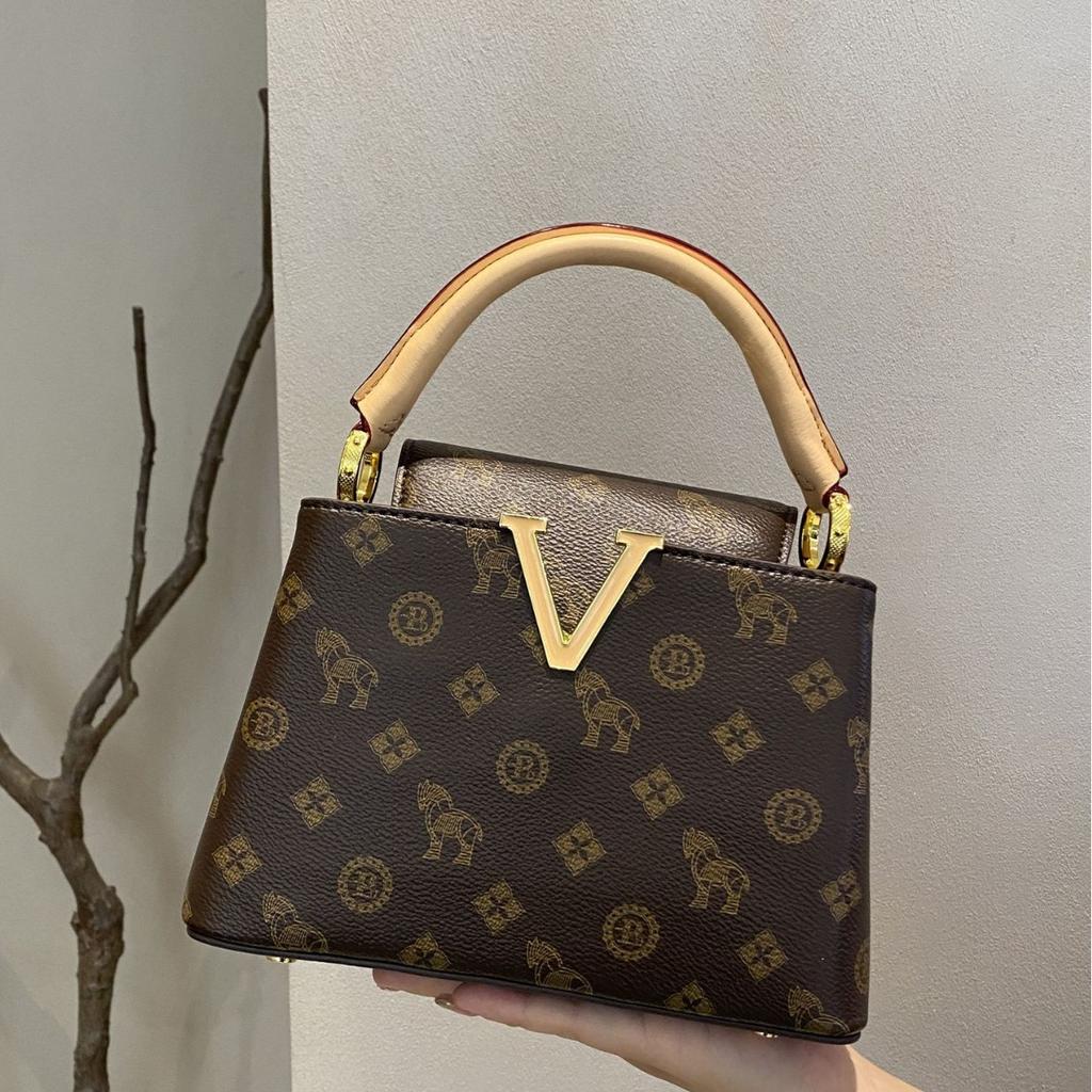 Seasonal New Trendy Women's Bag, Classic Printed Single Shoulder Small Square Bag, Niche Women's Fashion Chain Crossbody Bag