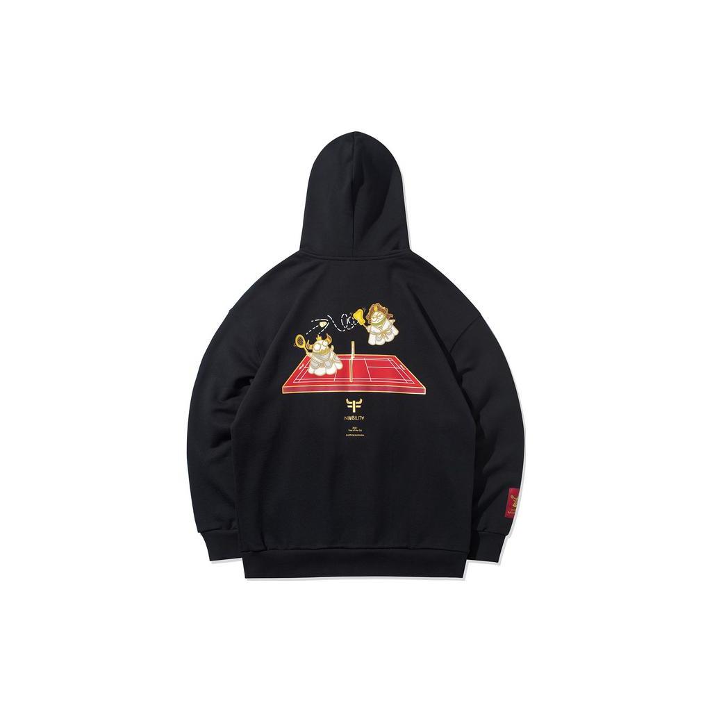 Li Ning Sweatshirts Men s Black Hooded Moderate Regular AWDR357-2 XL