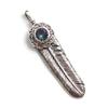 Feder Adlerfeder Zirkonia Sterling Silber 925 Anhänger für Damen und Herren - Indianischer Stil