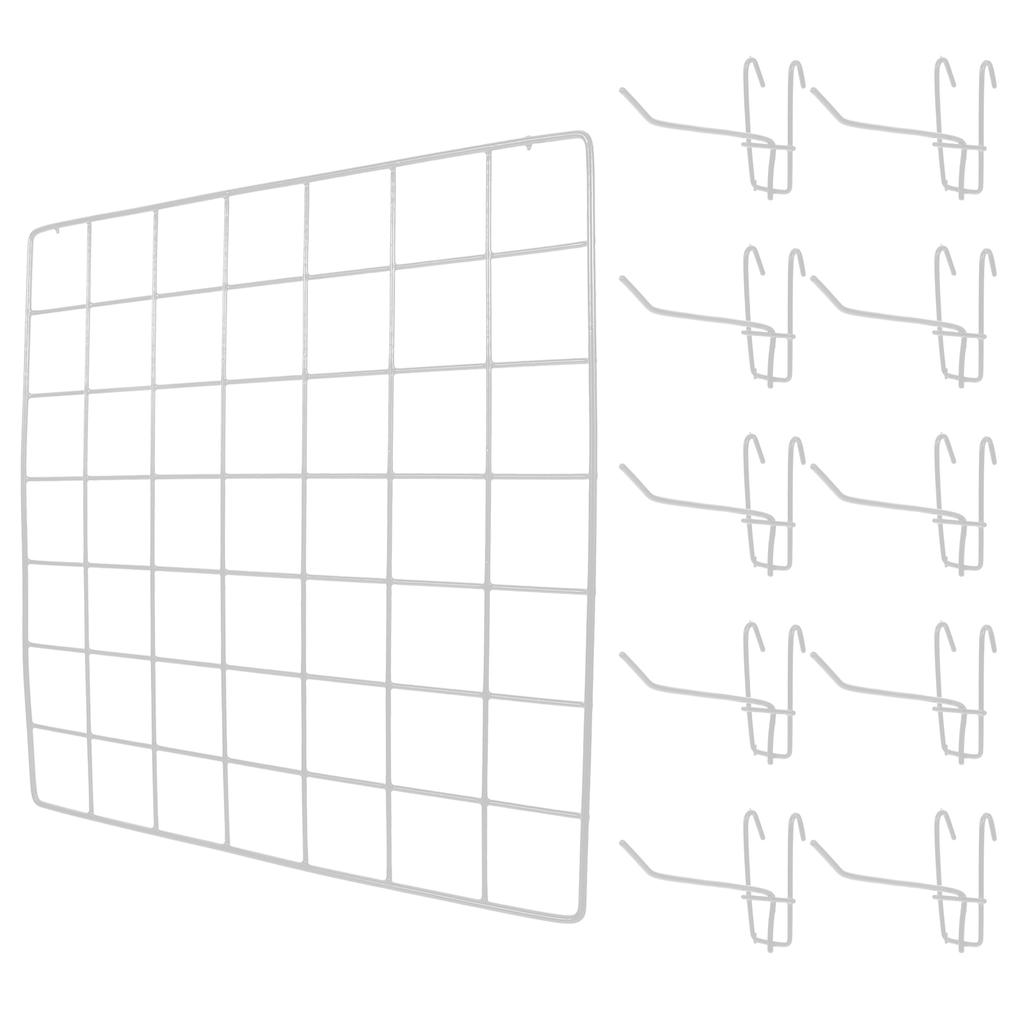 10 peças Painel de Grade de Arame de Ferro 35X35Cm Preto Prateleira de Grade de Parede Para Fotos Fotos Exposição de Arte Organizador de Armazenamento Decoração Casa Escritório