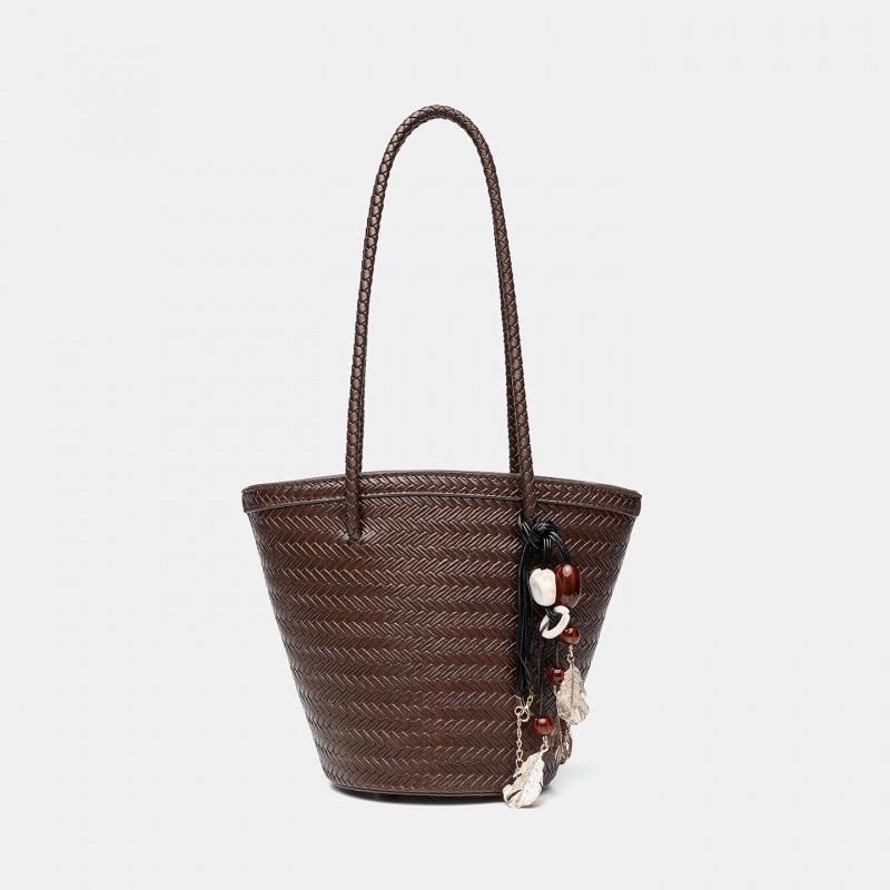 Niche 2026 Summer Trendy French Retro Woven Bag - Mother-Child Shoulder & Handheld Vegetable Basket