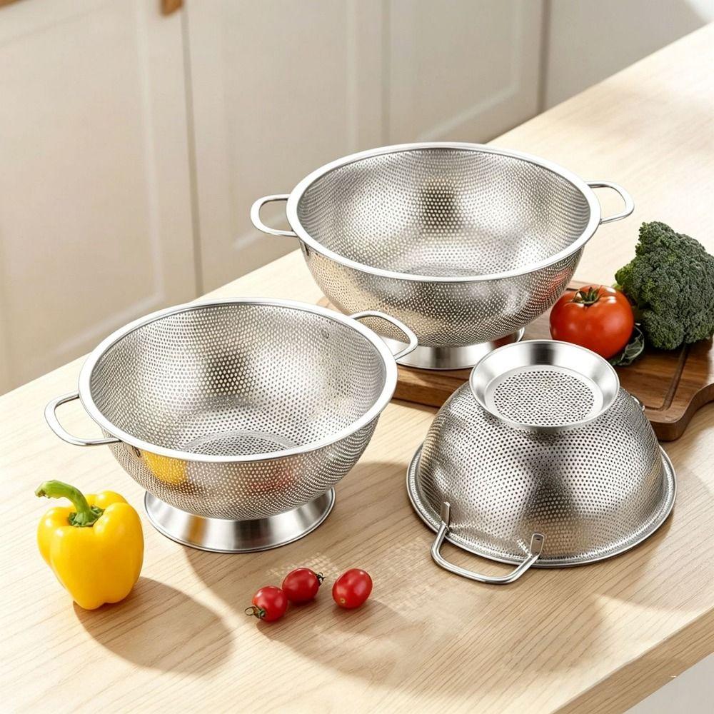 Thickened Vegetable Washing Basin Fine Mesh Filter Kitchen Strainer Food Pasta Strainer  Fruits