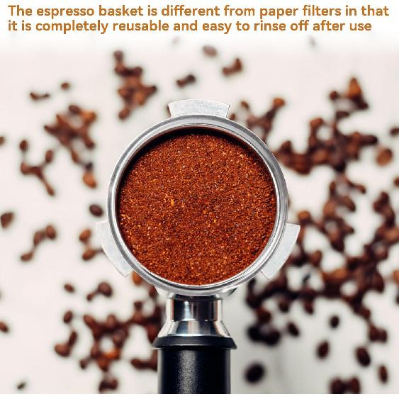 Coffee Portafilter Basket, 2PCS 51-54mm Bottomless Handle Coffee Filter 51mm Espresso Basket 2 Cup Coffee Machine Filter Replacement for Coffee