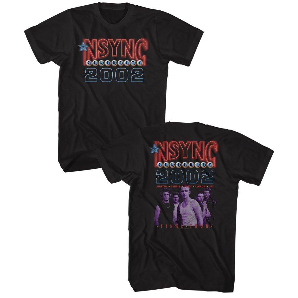 NSYNC Celebrity Tour 2002 Black Pop Music Boy Band Shirt XXL