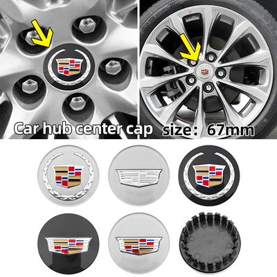 Pour Escalade Deville CTS CT5 XT5 XTS XLR BLS SLS STS ATS 67mm 4pcs Cache-moyeu de roue de voiture Cache Emblème Accessoires
