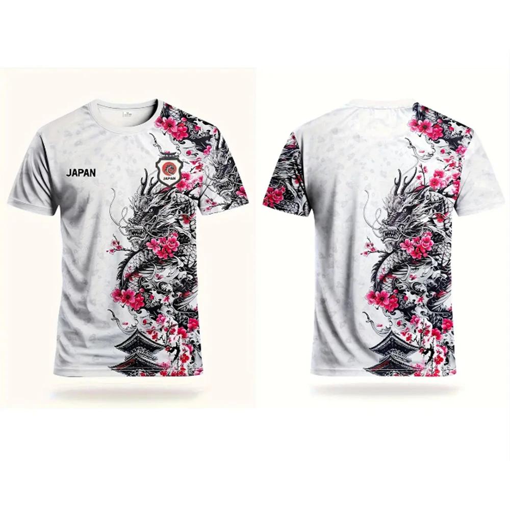 Maglia da Calcio da Uomo Stile Samurai Giapponese Girocollo Comodo Top Sportivo per Calcio Basket Pallavolo Allenamento Regalo Top