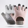 Unisex Cycling & Fitness HalfFinger Gloves with AntiSlip Silicone Shock Absorption L Pink