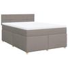 VidaXL Slat Bed Base with Mattress Taupe 160x200 Cm Fabric 3286735