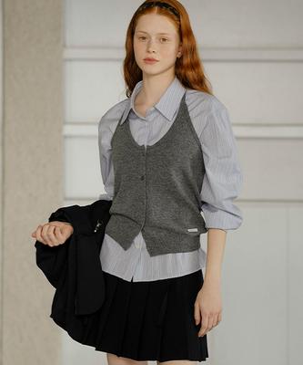 Knownbetter Daily Wool Blended Halter Knit Vest_Charcoal