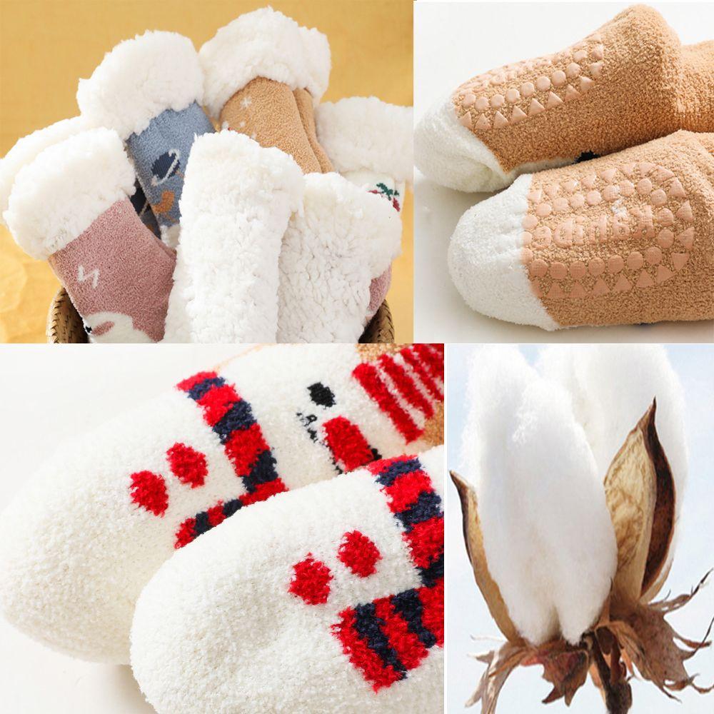 Cotton Cartoon Floor Shoes Lamb Velvet Sock Autumn Winter Socks Baby Socks Children's Floor Socks