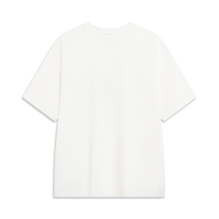 Li Ning Badfive Seven Cities Collaboration Fog City Trend Letter Print Sports T-Shirt Unisex Tops Off-White AHST875-1