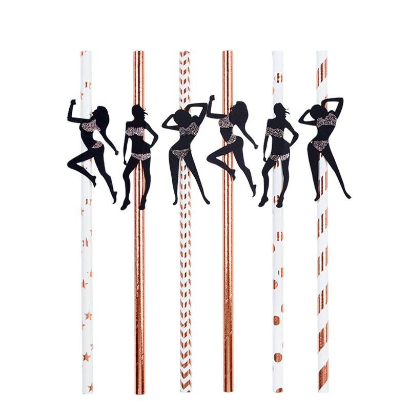 6/12pcs Bachelorette Party Penis Paper Straws Hen Night Party Adult Birthday Supplies Team Bride to be Wedding Decoration Favors