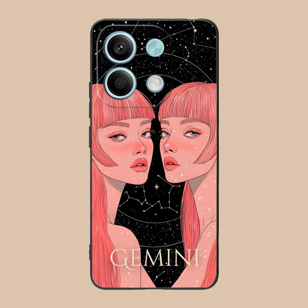 Zodiac Sign Gemini Mobile Phone Case for Xiaomi 15 14 13 12 Mi 11 T Ultra Lite Pro S X 5G Colorful Printing Cover Luxury Pretty