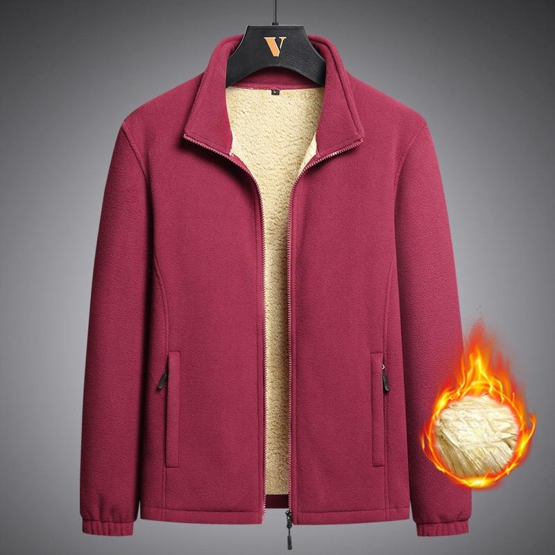 Fleece Sweatshirt Men Warm Thicken Sweatshirt Autumn Winter Men Clothing Solid Color