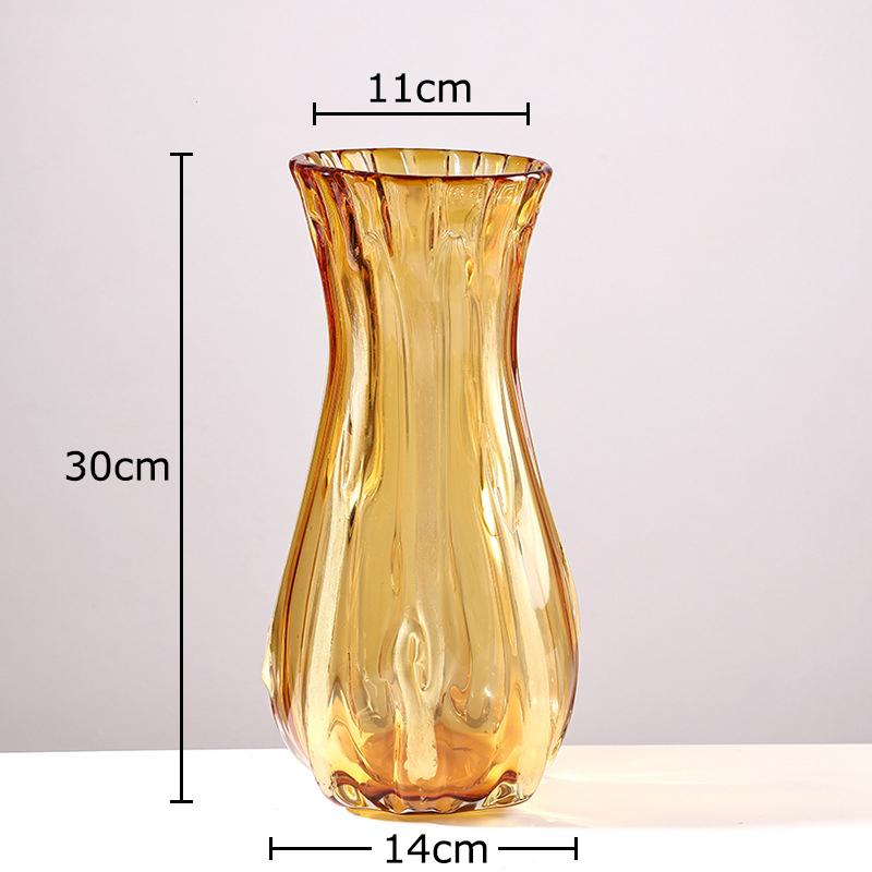 Creatieve Amberkleurige Glazen Vaas Hydroponische Plantenbakken Tafeldecoratie Bloemschikking Bloemenvaas Kamer Esthetische Decoratie