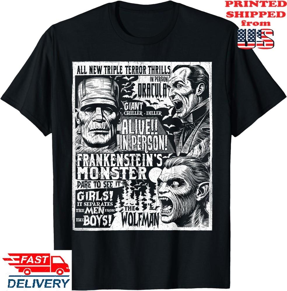 Vintage Horrorfest Movie Poster Terror Old Time Halloween  T-Shirt, Unisex Tee Unisex T-Shirt M