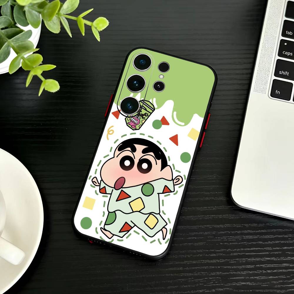 Cartoon C-Crayon Shin-chan Phone Case For Samsung S26,S25,S24,S23,S22,S21,S20,Plus,Fe,Lite,Others Black Cover
