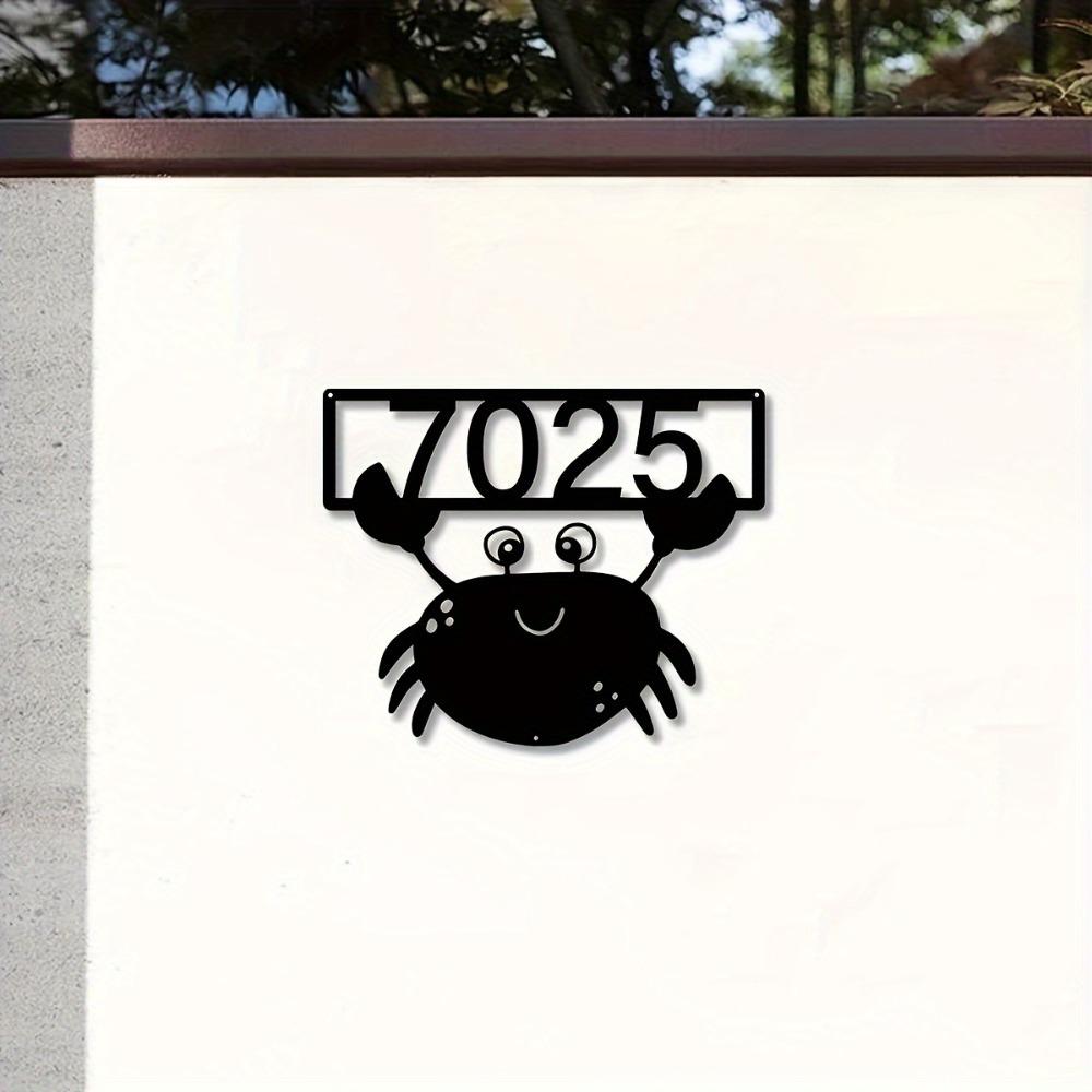 Metal Crab Wall Decor Handmade Custom Address Sign Outdoor Gift