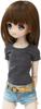 Petite Marie Scale MDD Short Sleeve Dark Round Daily Fits 40cm BJD 1/3 T-Shirt, Simple, Versatile, Gray, Collar, Casual, Wear, Dolls, [No.0051]