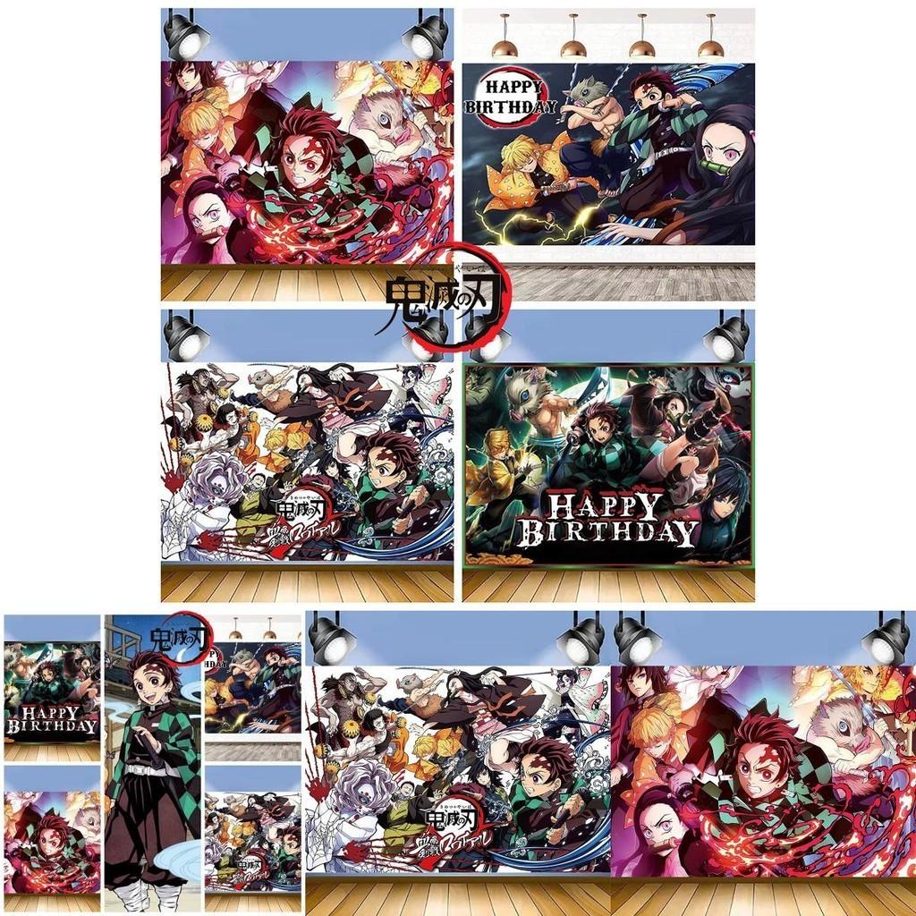 Tela de Fondo de Vinilo Temática de Demon Slayer Para Estudio Interior y Decoración de Fiestas Regalo Ideal Para Adolescentes