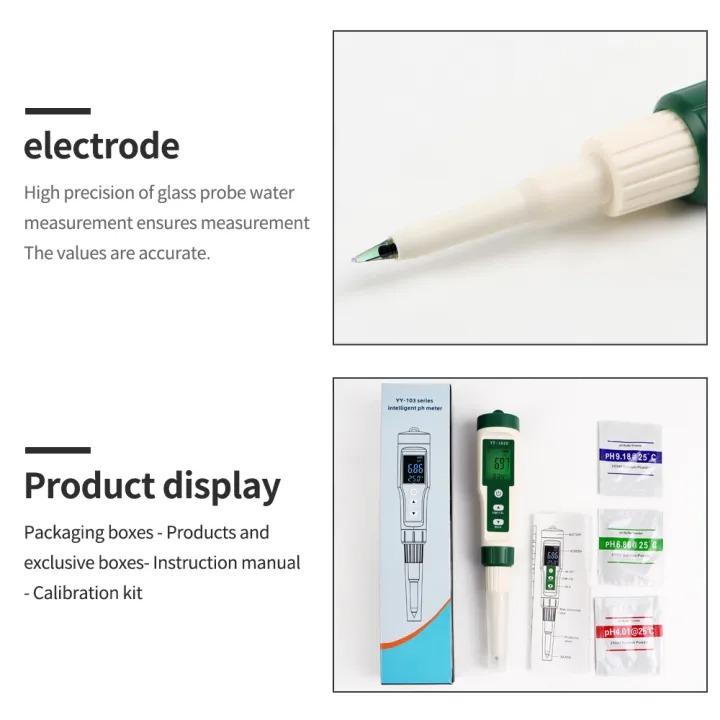 YY1030 pH Meter - Food, Soil, and Cosmetic Tester with 0.00-14.00 Range for Acidity and Temperature Measurement