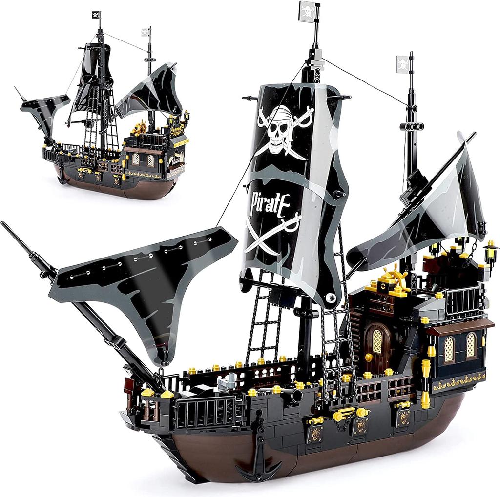 Creative Pirate Ship Adventure Ship Set Building Blocks DIY Luminous Building Blocks Decorative Bricks Boy Toy Gift