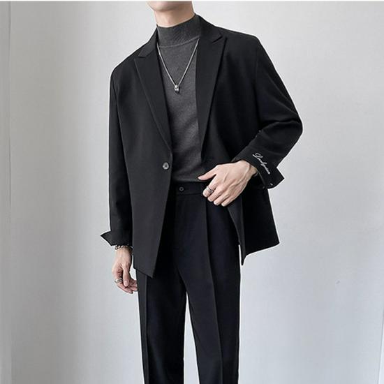 

Мужской трендовый костюм в стиле «легкая зрелость» с вышивкой - корейский уличный стиль яппи XXXL