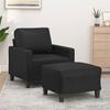 VidaXL Armchair with Footrest Black 60 Cm Faux Leather, Sofa, Armchair, TV Armchair, Single Sofa, Seat, Recliner Sofa, 3201019
