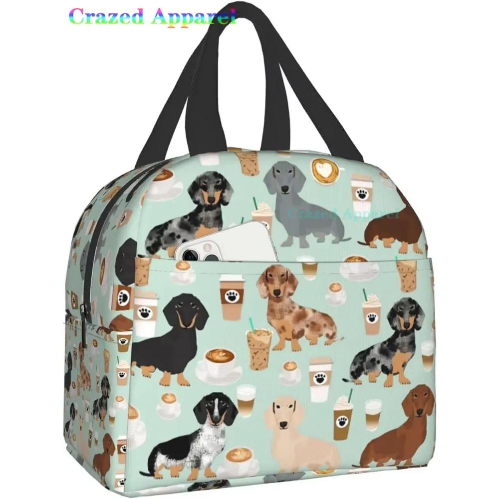 Ucsaxue Dogs I Love My Pet I Love Dachshund Lunch Bag Travel Box Work Bento Cooler Reusable Tote Picnic Boxes Insulated Bags