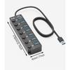 USB 3.0 Hub, PANPEO 7-Port USB Data Hub Splitter with 3ft Long Cable USB Extension for Laptop,PC Computer,Surface Pro, PS4/5, Flash Drive, Mobile HDD
