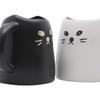 Tazas de Pareja Gato Negro Blanco Sun Art SAN2140 Vajilla Linda Porcelana 320ml Japonés