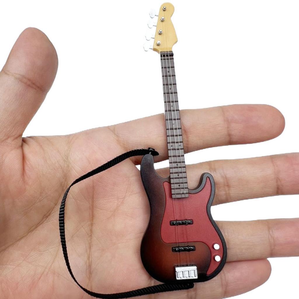 Miniature Guitar Model For Dollhouse 1/12 Scale High Detail Plastic Music Instrument Figurine Dollhouse Decoration