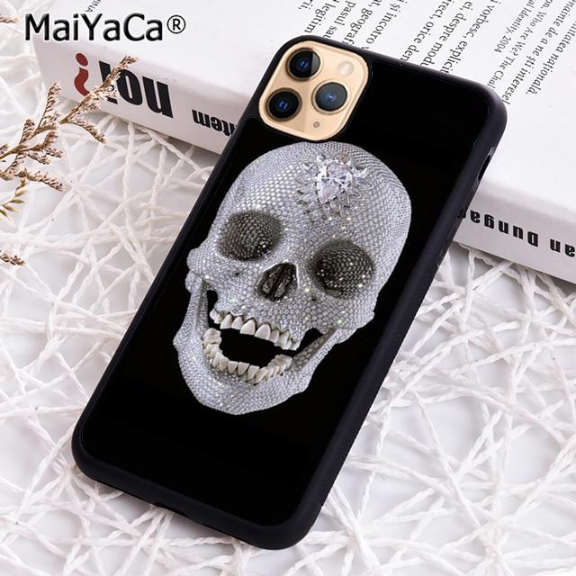 MaiYaCa DIAMOND SKULL Phone Case For iPhone 17 Air 16 pro max 15 14 plus 12 13 plus Shell Cover coque
