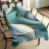 Ein moderner abstraktes Kunst-Tischdecke - blau-grauer Marmor, geeignet für die Frühlings- und Sommerdekorationzyc