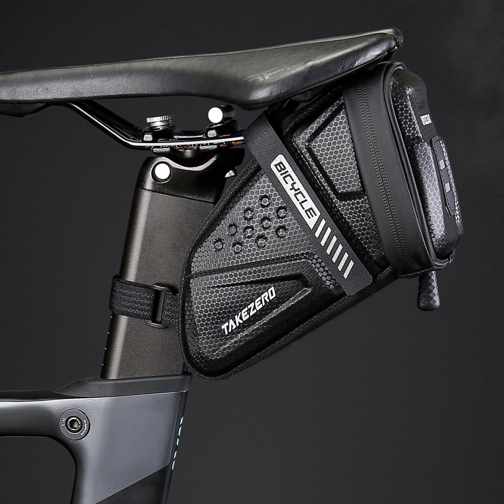 1L Bicycle Bag Large Capacity Bike Seat Bag Back Seat Pouch Reflective Bike Pocket Pack EVA for Mountain Road Bikes