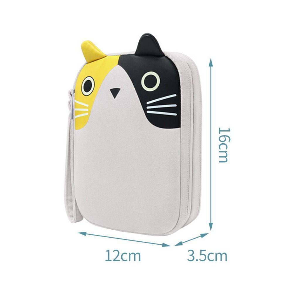 

Portable Organizer Charger Wires Hard Disk Pouch Earphone Case Storage Bag USB Cable Double Layer Grey