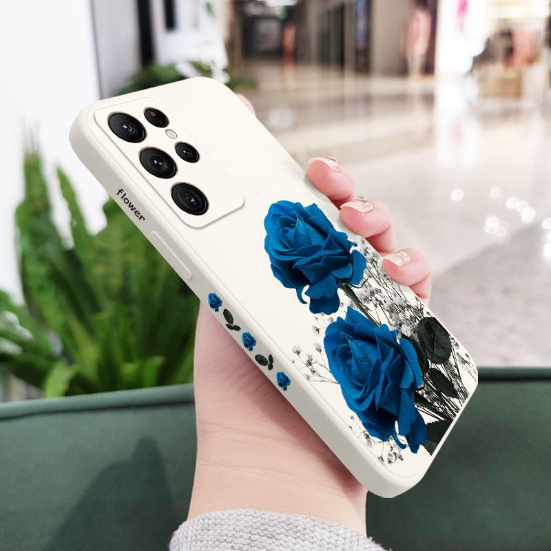 

Blue Rose Lily Phone Case For Samsung Galaxy S26 Plus Ultra Silicone Cover Galaxy S26 Ultra