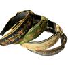 Vintage Women Girls Headband Floral Embroidery Tape Bow Knot Hairband for Ladies Daily Shopping Dress Up Hair Hoop Accessories