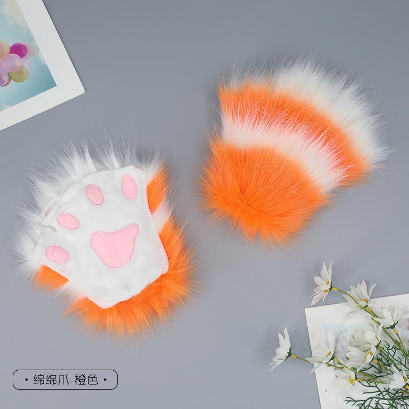 Source Handmade Plush Olita Animal Ears Animal Claws Accessories Soft Cute Girl Cat Lady Cat Claws Half Finger Gloves
