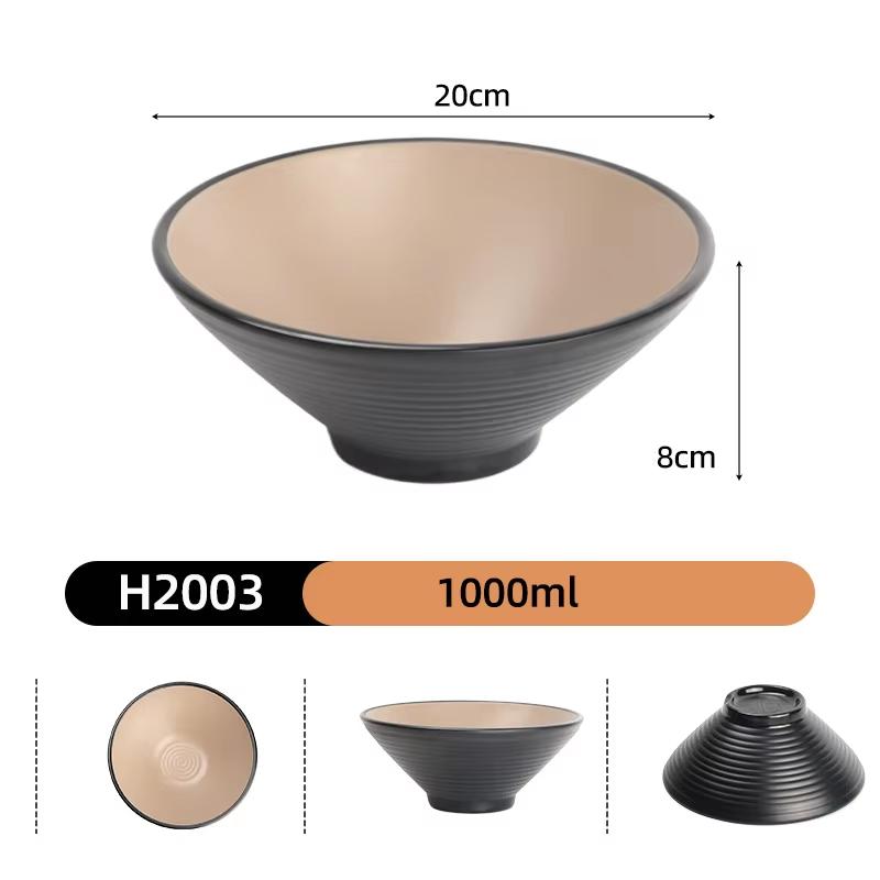 

Матовая меламиновая миска для рамена Круглая с большим диаметром Миска для лапши Посуда для кухни Ресторана Имитация фарфора Салатница Супница