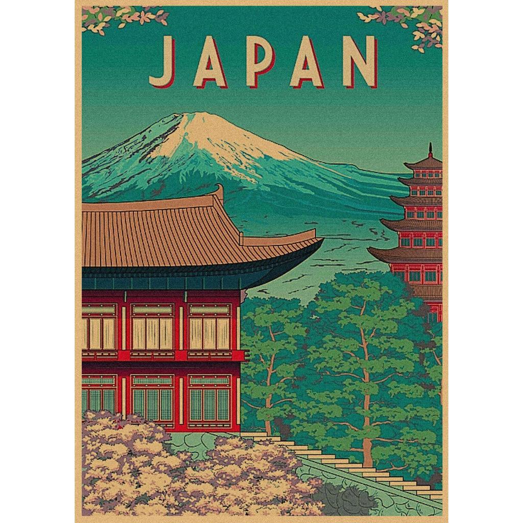 Retro Japanische Landschaft Poster: Sushi Restaurant & Izakaya Wandkunst 391
