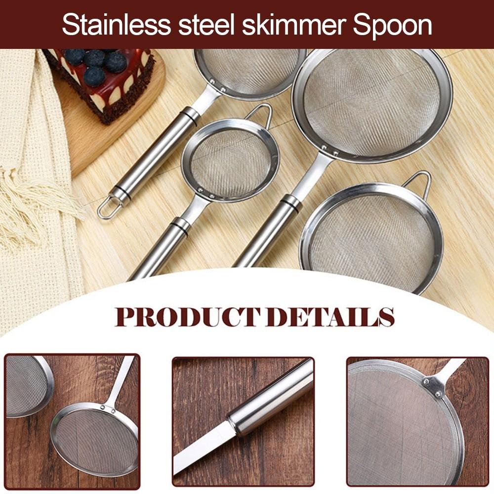 Fine Mesh Skimmer Spoon Stainless Steel Tea Strainer New Food Strainer  Juice Filtering