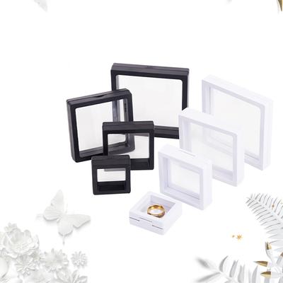 Pe Film Mücevher Saklama Kutusu Madeni Para Mücevher Paketleme Kutusu Toz Geçirmez Şeffaf Yüzen Yüzük Kutusu Düğün Noel Hediye Paketleme