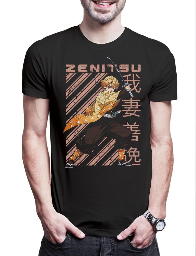 Zenitsu Katana Men's T-Shirt Demon Kamado Nezuko Anime Slayer Zenitsu Tanjiro