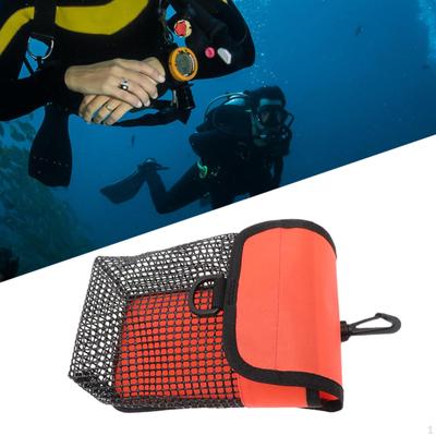 Compact Mesh Gear Organizer with Rotating Hook, Ideal for Diving Reel and SMB Storage