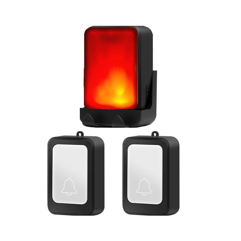 Wireless Battery-Powered Doorbell with Strong Flash, Service Call Button for Hearing Impaired and Elderly, Optional Mute Function.
