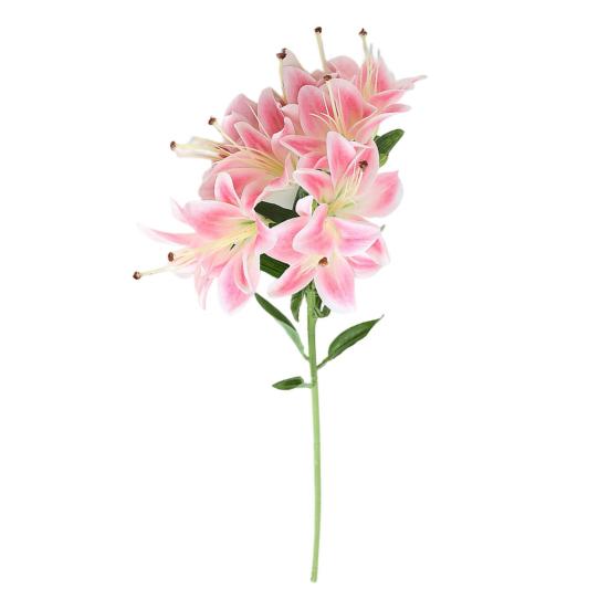 Lily Bouquet Not Fade Non-Withering Easy Care No Watering Aesthetic Decorative Soft Rubber 10 Head Simulation  Small Lilies Wedding Decor