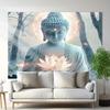VIKAMA 2026 Guanyin White Lotus Tapestry  Zen Minimalist Spiritual Wall Art  Meditation Room Studio Home Bedroom Decor